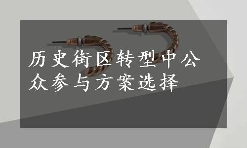 历史街区转型中公众参与方案选择