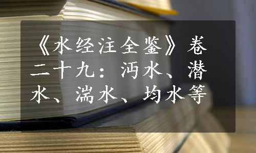 《水经注全鉴》卷二十九：沔水、潜水、湍水、均水等