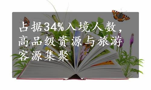 占据34%入境人数，高品级资源与旅游客源集聚