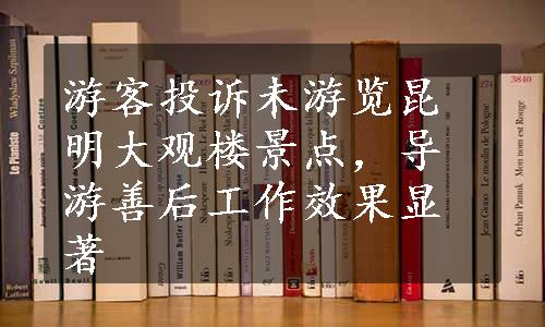 游客投诉未游览昆明大观楼景点，导游善后工作效果显著