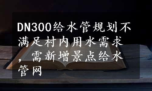 DN300给水管规划不满足村内用水需求，需新增景点给水管网