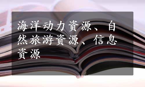 海洋动力资源、自然旅游资源、信息资源