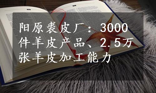 阳原裘皮厂：3000件羊皮产品、2.5万张羊皮加工能力