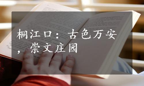 桐江口：古色万安，崇文庄园