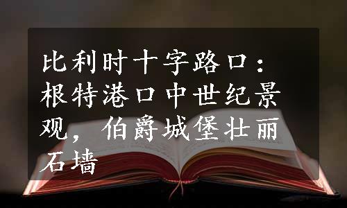 比利时十字路口：根特港口中世纪景观，伯爵城堡壮丽石墙