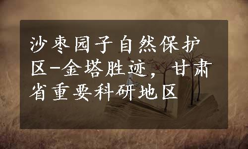 沙枣园子自然保护区-金塔胜迹，甘肃省重要科研地区