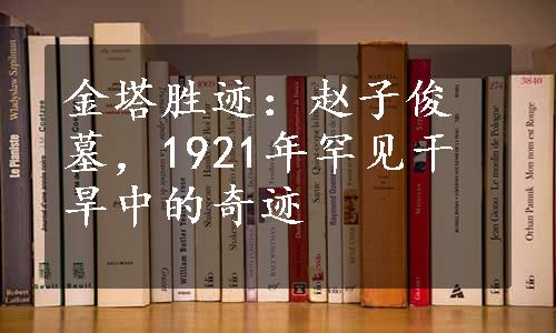 金塔胜迹：赵子俊墓，1921年罕见干旱中的奇迹