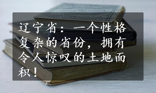 辽宁省：一个性格复杂的省份，拥有令人惊叹的土地面积！