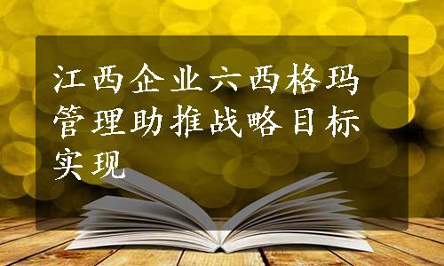 江西企业六西格玛管理助推战略目标实现