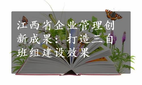 江西省企业管理创新成果：打造三自班组建设效果