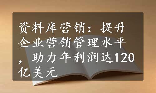 资料库营销：提升企业营销管理水平，助力年利润达120亿美元