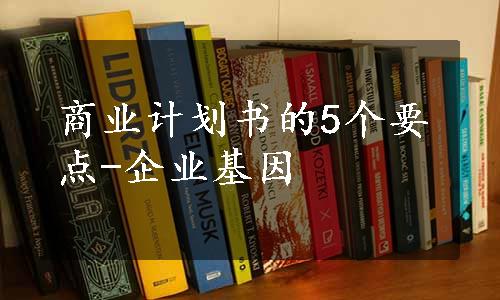 商业计划书的5个要点-企业基因