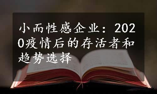 小而性感企业：2020疫情后的存活者和趋势选择