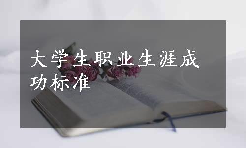 大学生职业生涯成功标准