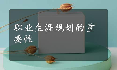 职业生涯规划的重要性