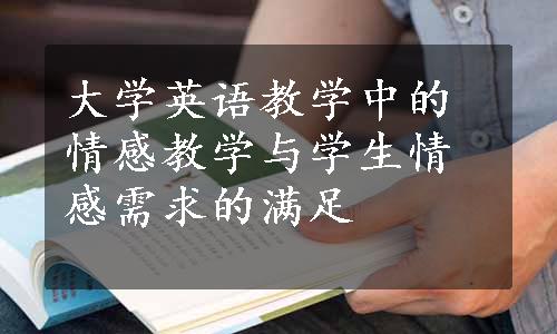 大学英语教学中的情感教学与学生情感需求的满足