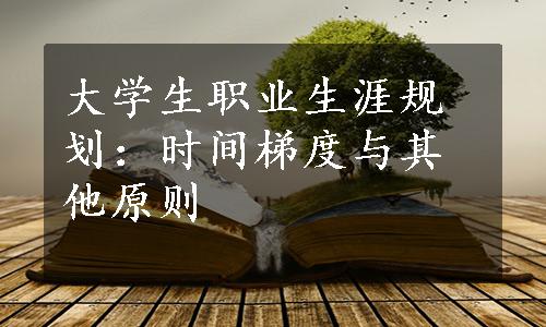 大学生职业生涯规划：时间梯度与其他原则