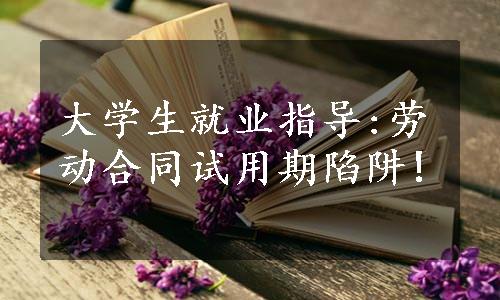 大学生就业指导:劳动合同试用期陷阱!