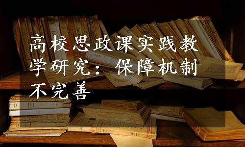 高校思政课实践教学研究：保障机制不完善