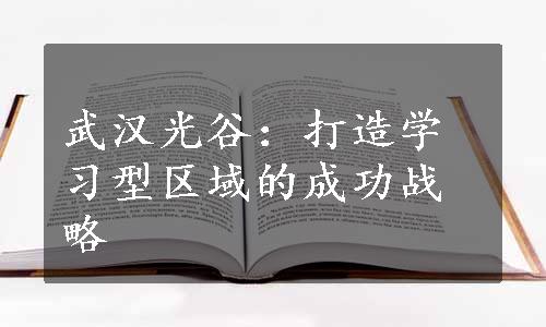 武汉光谷：打造学习型区域的成功战略