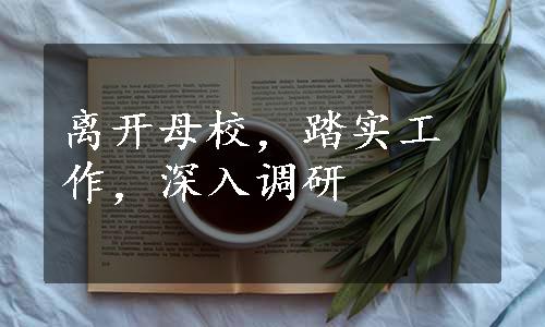 离开母校，踏实工作，深入调研