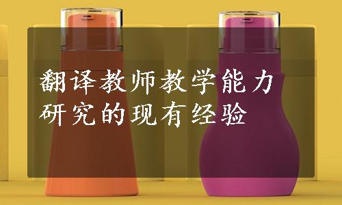 翻译教师教学能力研究的现有经验