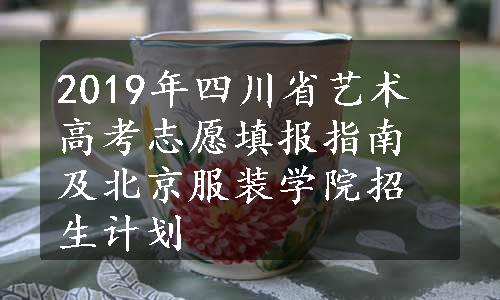 2019年四川省艺术高考志愿填报指南及北京服装学院招生计划