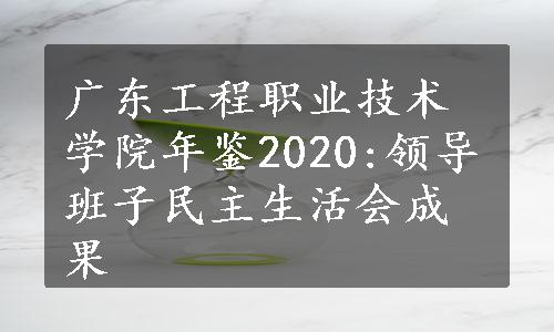 广东工程职业技术学院年鉴2020:领导班子民主生活会成果