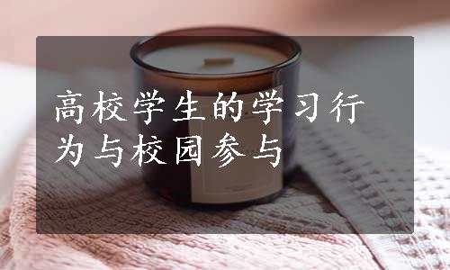 高校学生的学习行为与校园参与