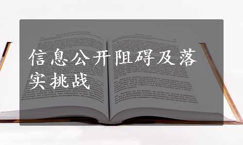 信息公开阻碍及落实挑战