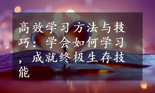 高效学习方法与技巧：学会如何学习，成就终极生存技能