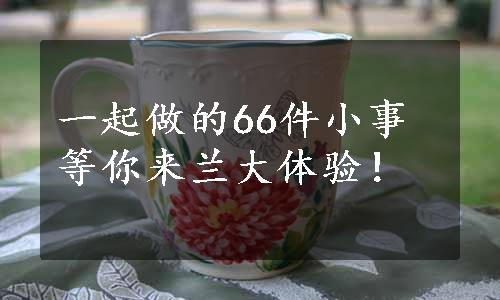 一起做的66件小事等你来兰大体验！