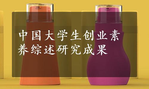 中国大学生创业素养综述研究成果