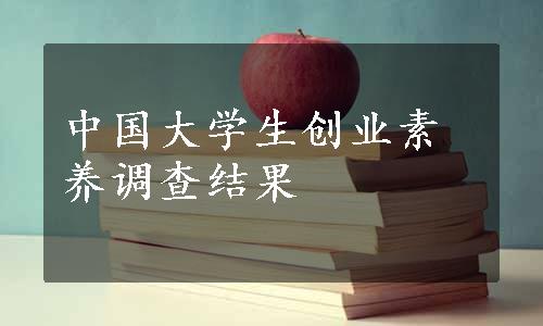 中国大学生创业素养调查结果