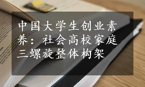 中国大学生创业素养：社会高校家庭三螺旋整体构架