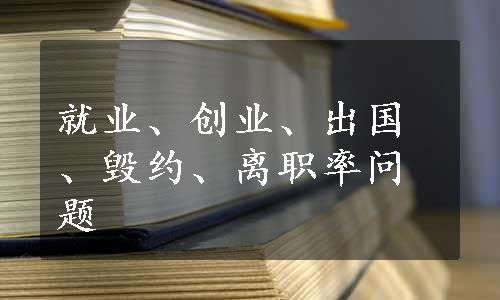 就业、创业、出国、毁约、离职率问题