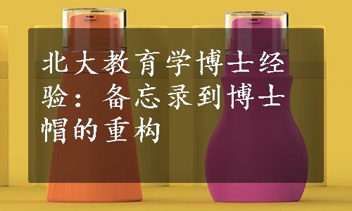 北大教育学博士经验：备忘录到博士帽的重构