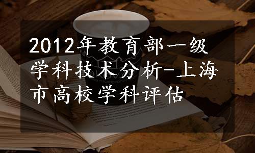 2012年教育部一级学科技术分析-上海市高校学科评估