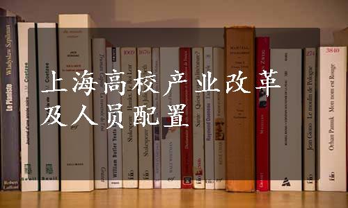 上海高校产业改革及人员配置