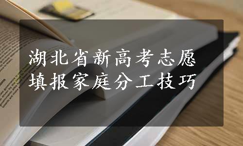 湖北省新高考志愿填报家庭分工技巧