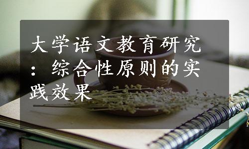 大学语文教育研究：综合性原则的实践效果