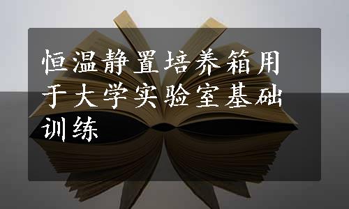 恒温静置培养箱用于大学实验室基础训练