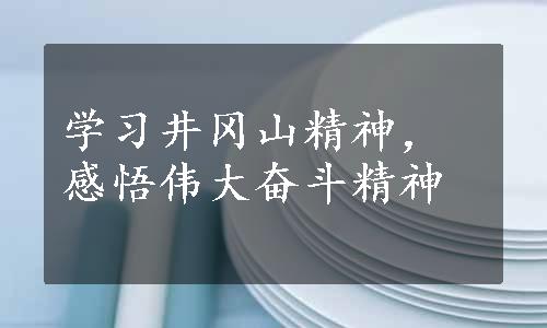 学习井冈山精神，感悟伟大奋斗精神