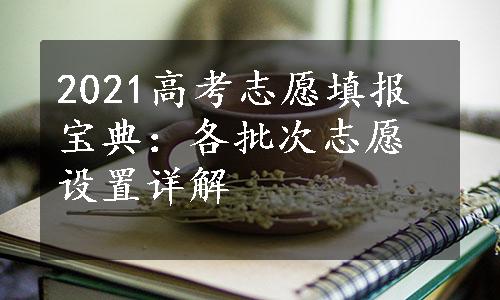 2021高考志愿填报宝典：各批次志愿设置详解