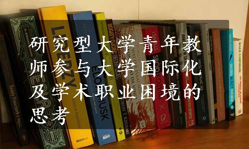 研究型大学青年教师参与大学国际化及学术职业困境的思考