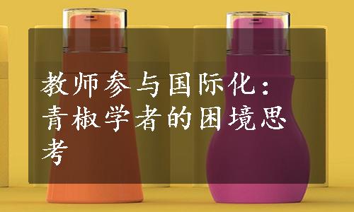 教师参与国际化：青椒学者的困境思考