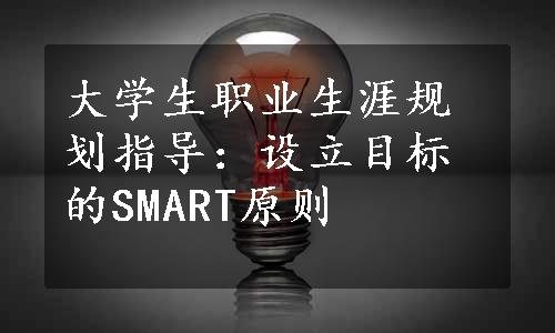 大学生职业生涯规划指导：设立目标的SMART原则