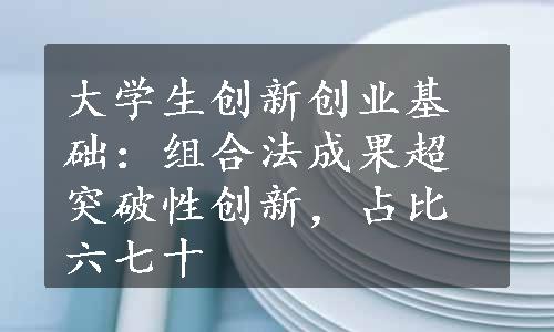 大学生创新创业基础：组合法成果超突破性创新，占比六七十