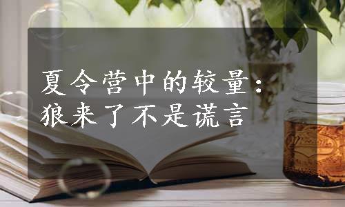 夏令营中的较量：狼来了不是谎言