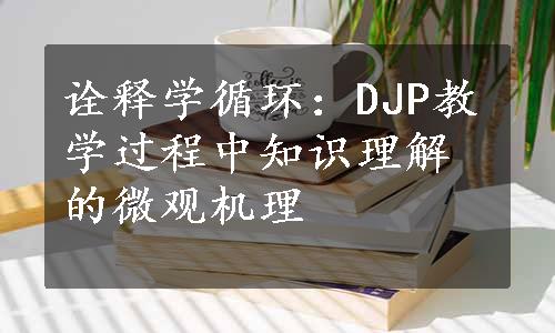 诠释学循环：DJP教学过程中知识理解的微观机理